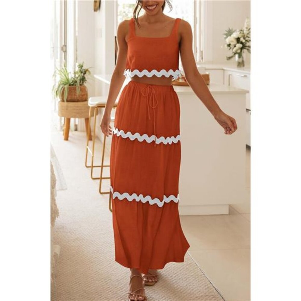 NEW Women's 2-Piece Summer Beach Outfit – Sleeveless Cropped - Picture 4 of 6